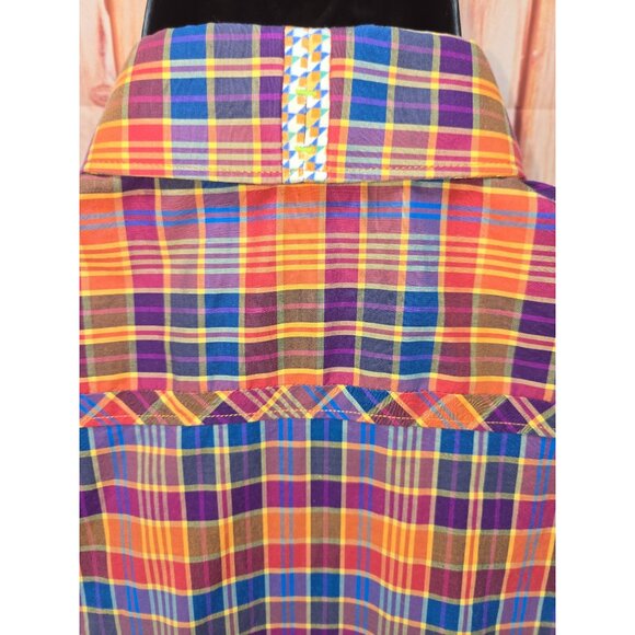 Robert Graham X Mens Tailored Fit Plaid Button-Down Shirt Large - Picture 7 of 8